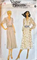 7312 VOGUE LONGER BLOUSON FLUID PULLOVER V-DRESS PATTERN 8, 10,12,14